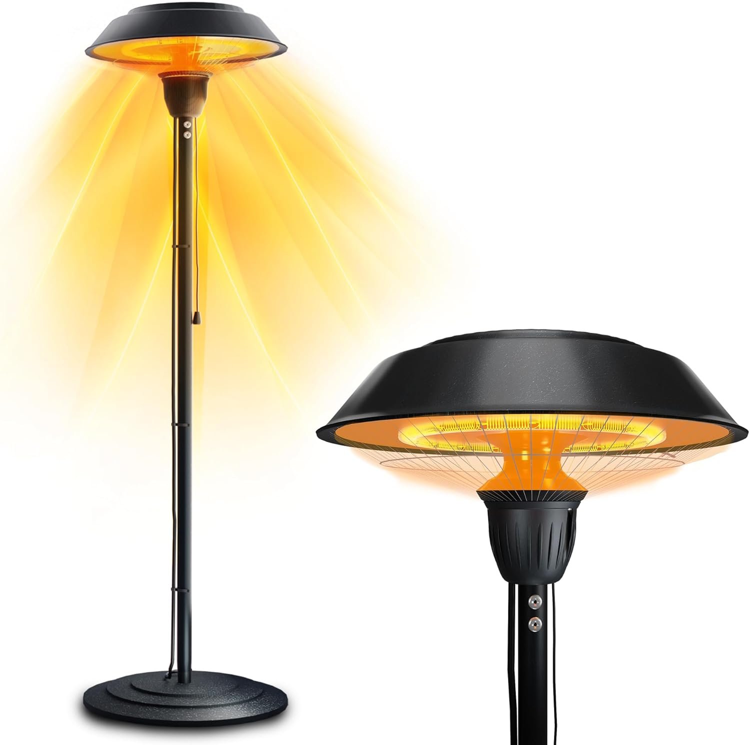 1500W Electric Infrared Black Patio Heater