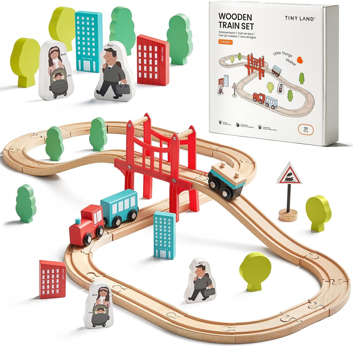 Tiny Land Wooden Train Set