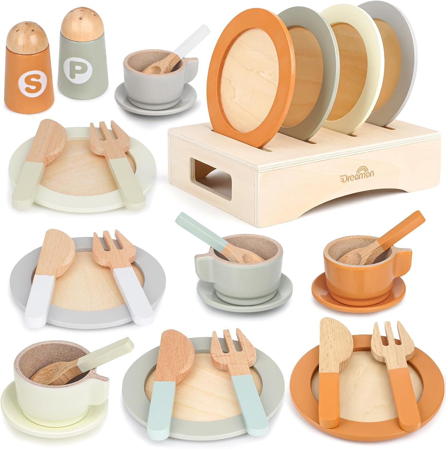 Wooden Play Dishes and Plates