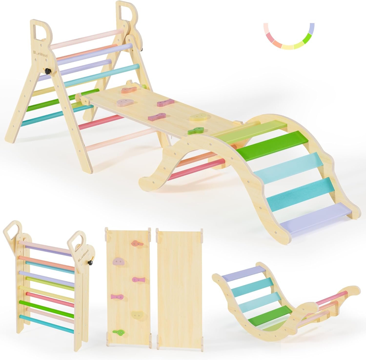 BlueWood Colorful Spring Pikler Set