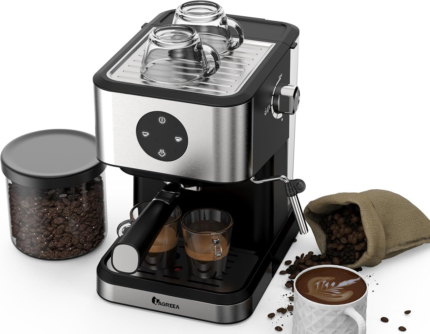 IAGREEA Espresso Machine with Milk Frother