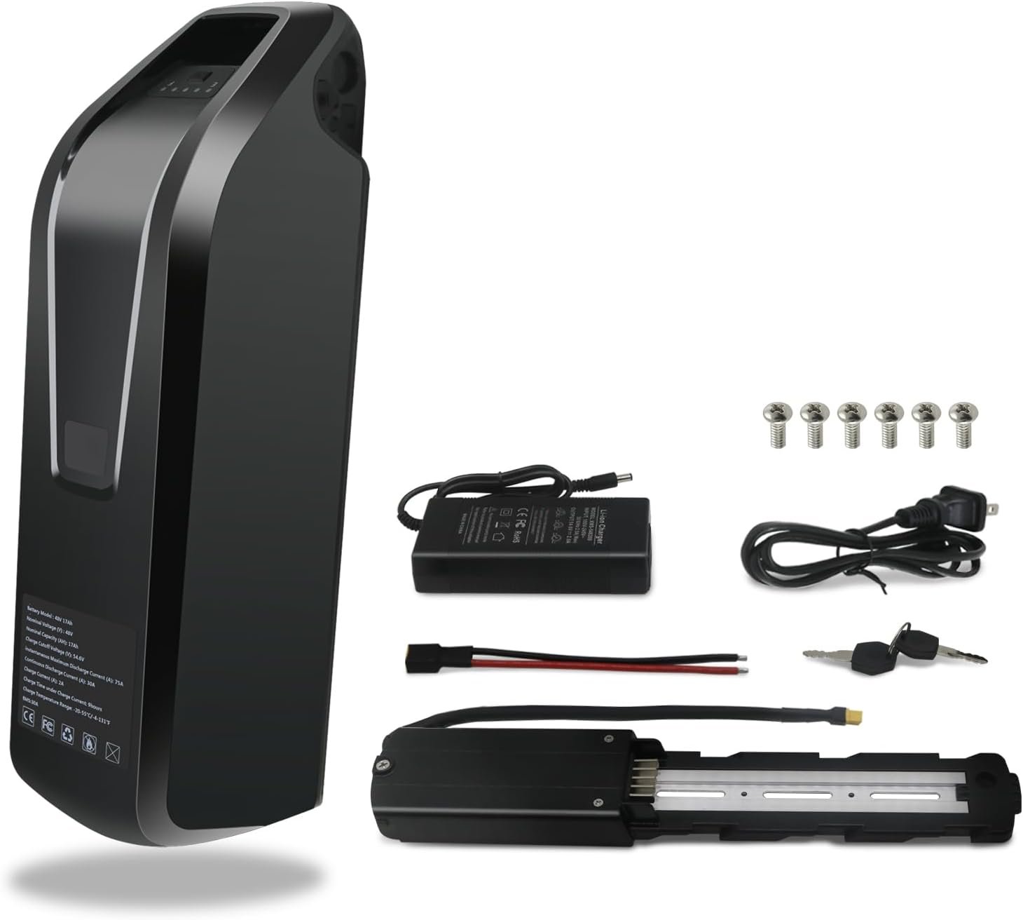 QTQ 48V 17Ah Electric Bike Battery