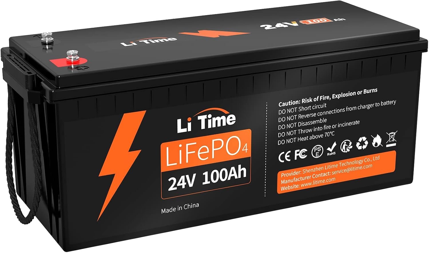 LiTime 24V 100Ah LiFePO4 Lithium Battery