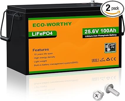 ECO-WORTHY 24V 100AH LiFePO4 Battery