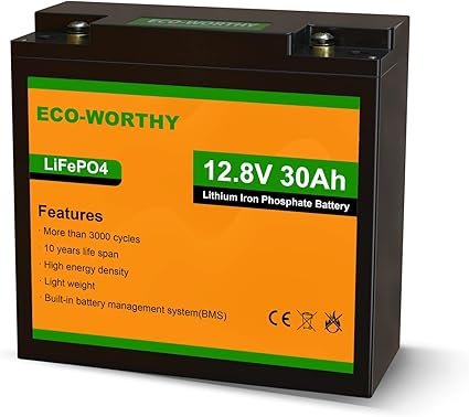 ECO-WORTHY 12V 30AH LiFePO4 Battery