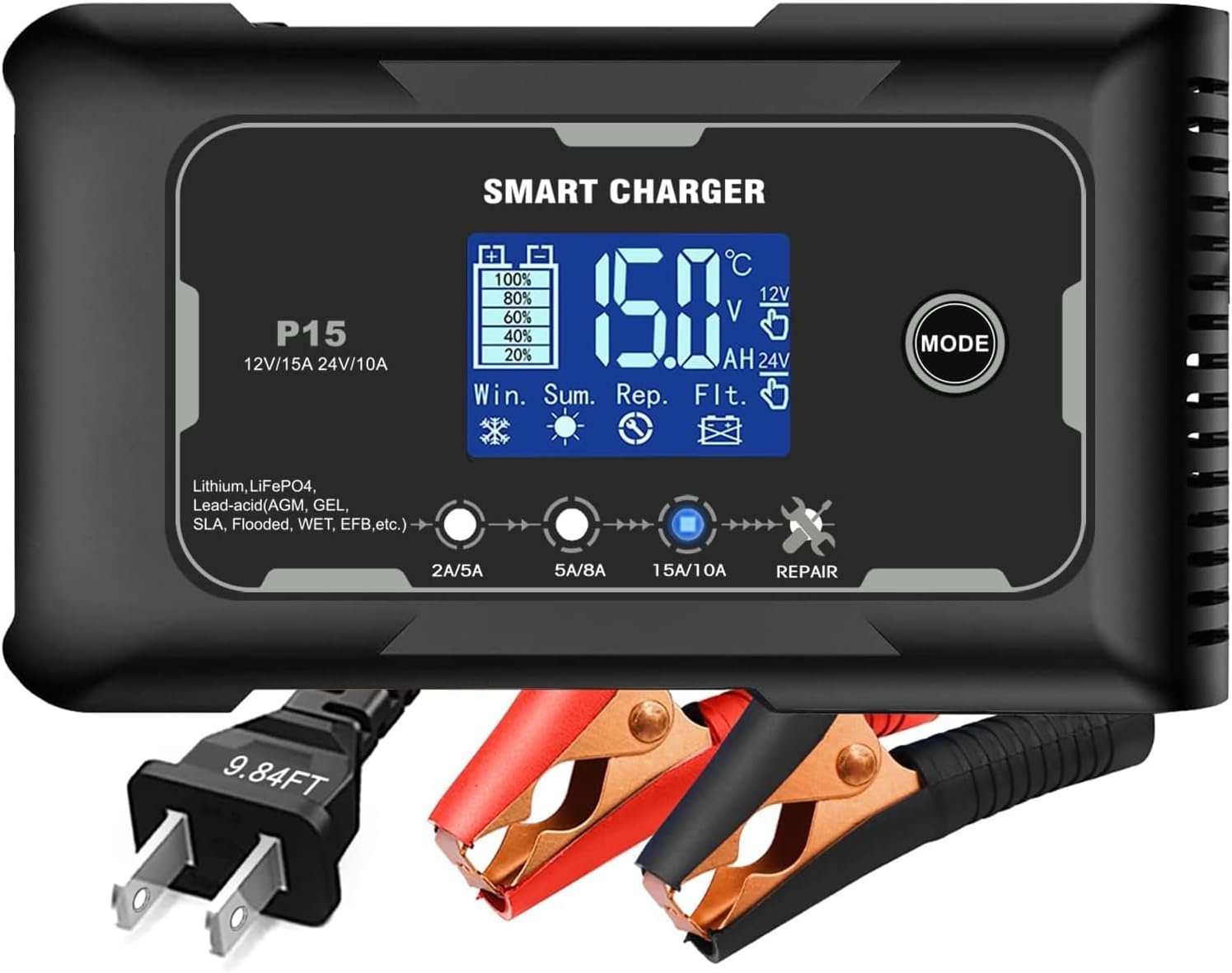 lifepo4 15-Amp Smart Charger