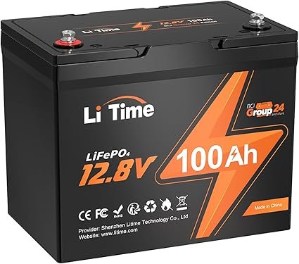 LiTime 12V 100Ah BCI Group 24 LiFePO4 Battery