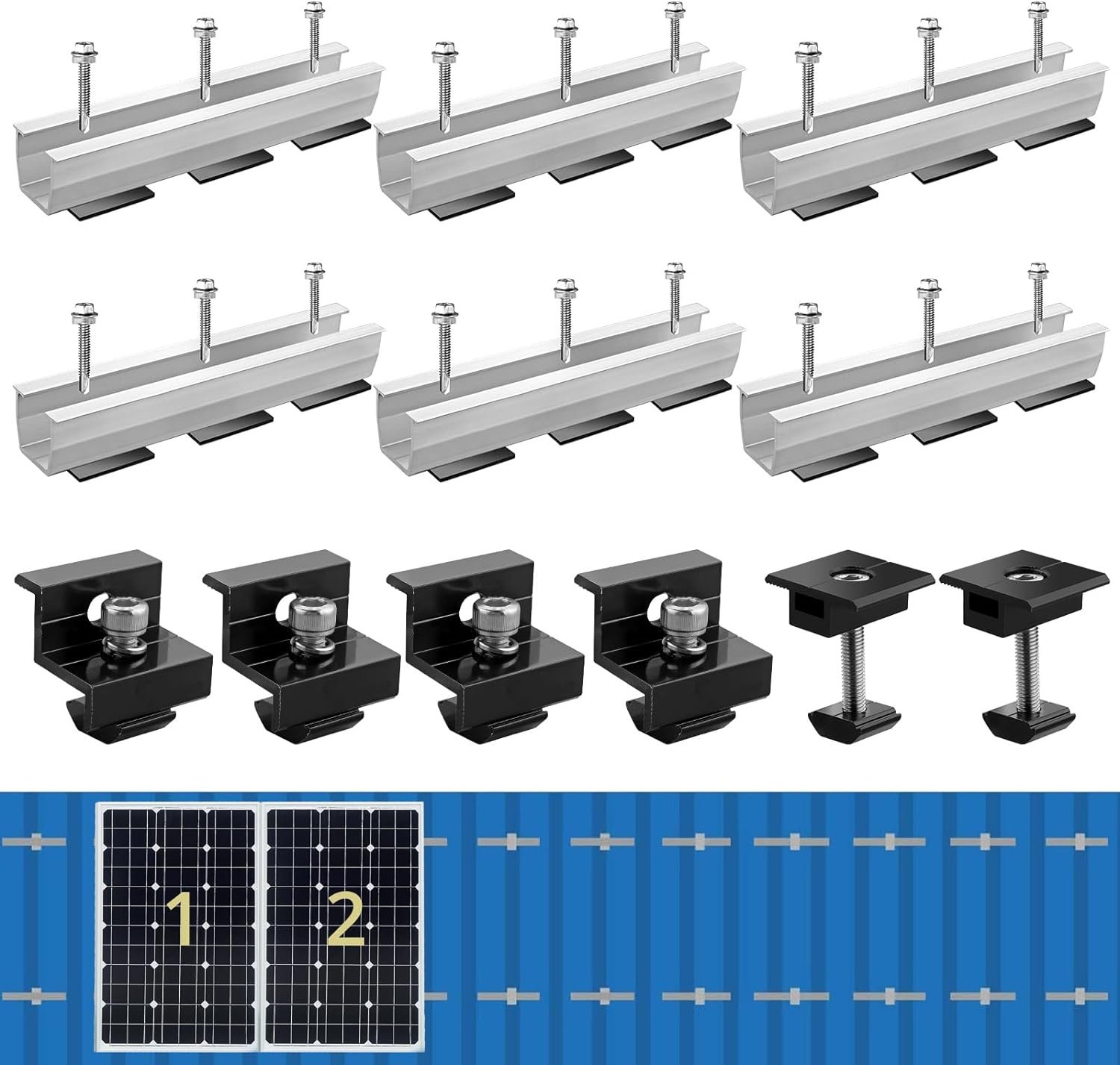 6Pcs Solar Panel Bracket Kit