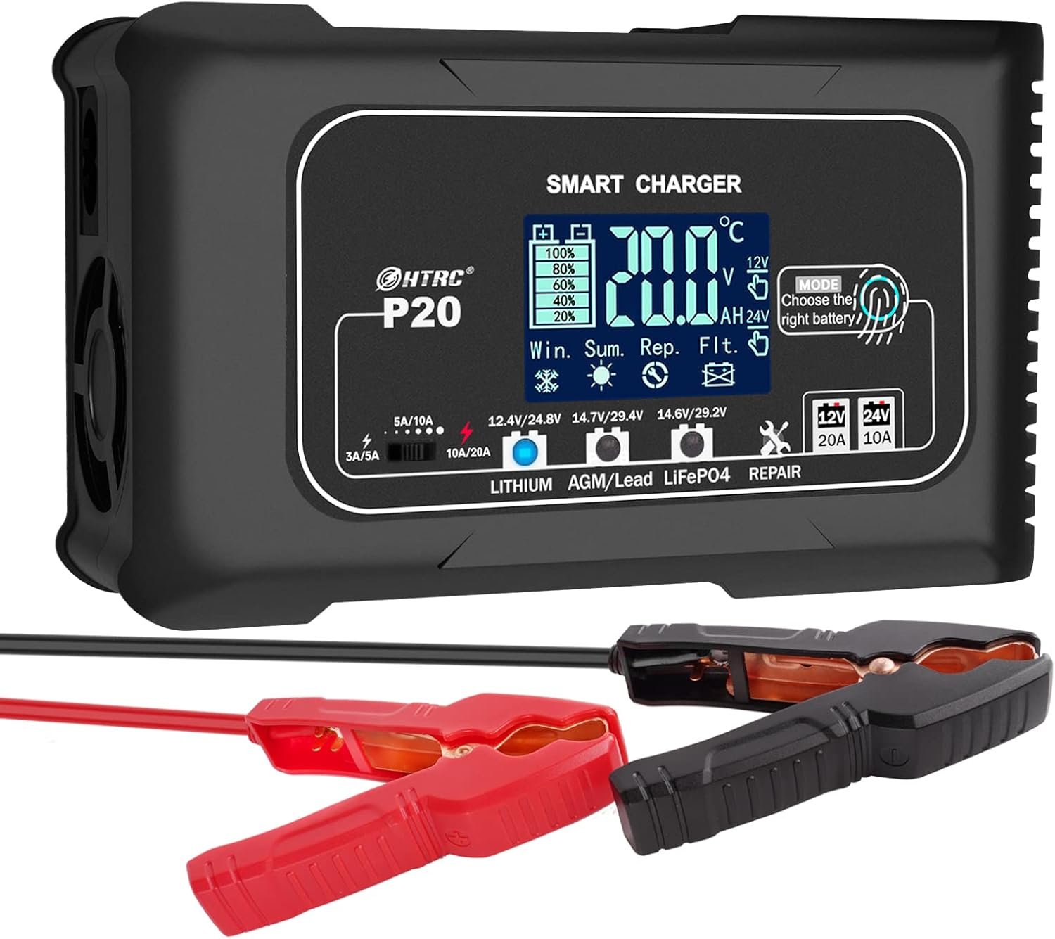 20-Amp Smart Battery Charger