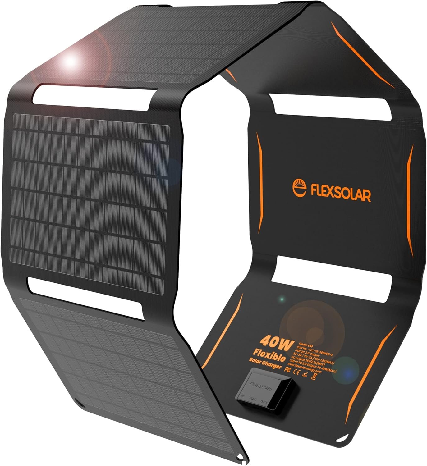 FlexSolar 40W Foldable Solar Panel Charger