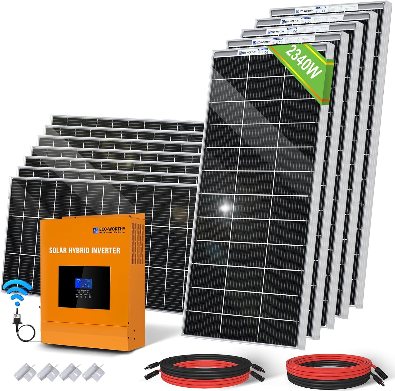 ECO-WORTHY 10.7KWH 2400W 48V Solar Power System Kit